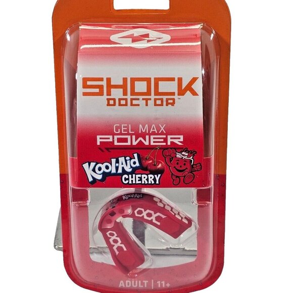 Shock Doctor Kool Aid Gel Max Power Flavor Fusion Mouth Guard Cherry ADULT NEW - Picture 1 of 2